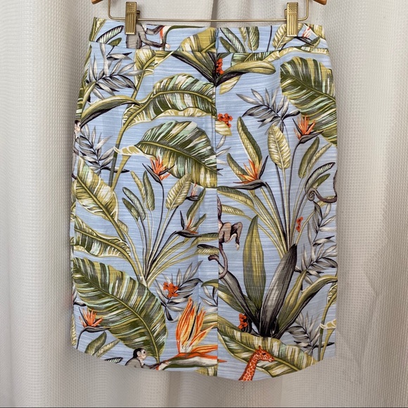 Ann Taylor Tropical Jungle Print Skirt - Picture 2 of 5